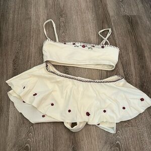 Frankie’s Isabella embroidered bikini - top is small, bottom is medium worn once
